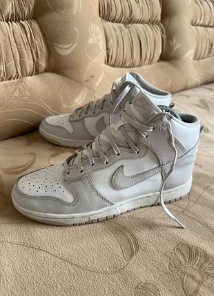 Кроссовки nike dunk high retro white vast grey оригинал размер 42.5