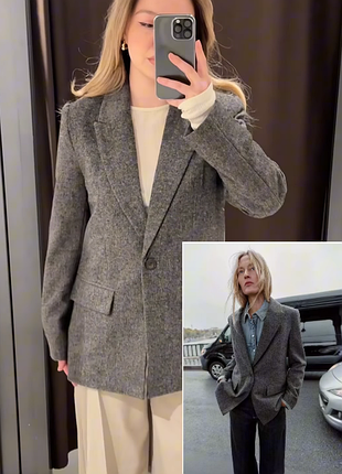 Жакет с содержанием шерсти zara