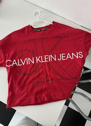 Жіноча червона кофта calvin klein, розмір м, бавовна