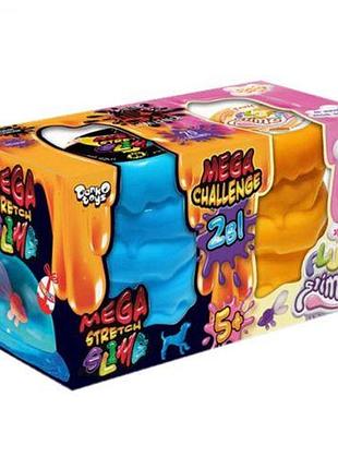 Набор слаймов "2 в 1: mega stretch slime & fluffy slime" укр