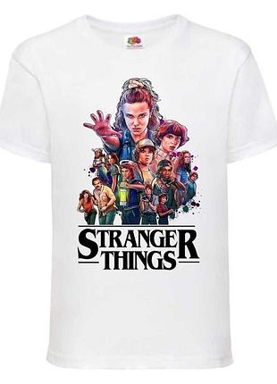 Футболка очень странные дела stranger thing 0028 белая, 98-104-116-128-140-152-164 размер