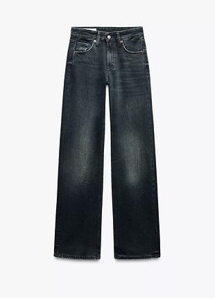 Нові жіночі джинси zara trf wide-leg mid-waist
