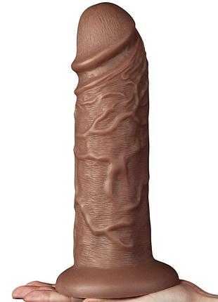 Фаллоимитатор на присоске king-sized realistic chubby dildo 10.5" brown , 26,6х6,3 см. 3