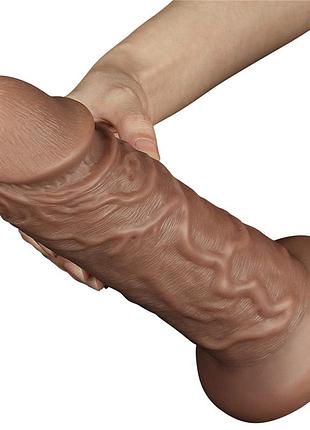 Фаллоимитатор на присоске king-sized realistic chubby dildo 10.5" brown , 26,6х6,3 см. 4