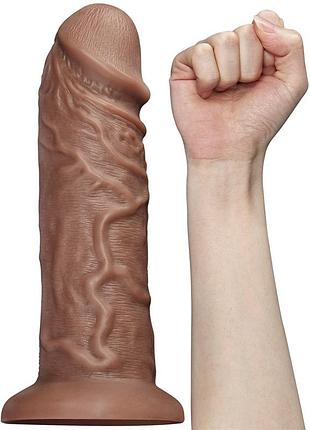 Фаллоимитатор на присоске king-sized realistic chubby dildo 10.5" brown , 26,6х6,3 см. 6