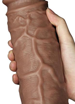 Фаллоимитатор на присоске king-sized realistic chubby dildo 10.5" brown , 26,6х6,3 см. 8