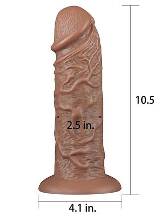 Фаллоимитатор на присоске king-sized realistic chubby dildo 10.5" brown , 26,6х6,3 см. 9