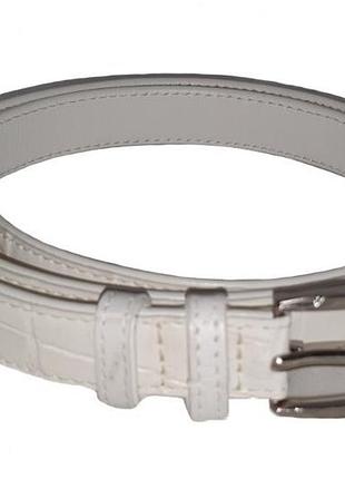 Ремень croco leather белый из кожи крокодила