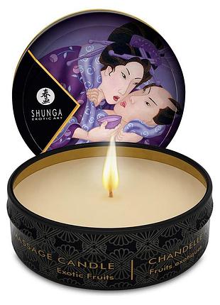 Масажна свічка з ароматом екзотичних фруктів shunga massage candle - exotic fruits, 30 мл.