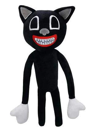М'яка іграшка картун кет гнучкий на дроті бузковий plush cartoon cat siren head, 33 см, чорний