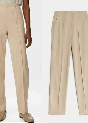 Эластичные брюки прямого кроя из трикотажной саржи marks&spencer