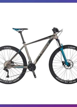 Велосипед горный одноподвесный на алюминиевой раме crosser solo 29/21 2*9 hidraulic ltwoo серо-синий