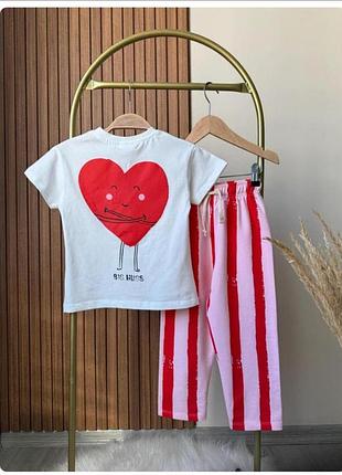 Костюм для девочки zara, футболка и штаны р-ры 98-120, мод.00013 120
