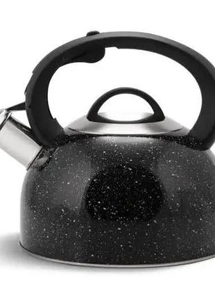 Чайник со свистком 2.5 л из нержавеющей стали edenberg eb-8825 чайник для индукционной плиты чайник газовый чёрный