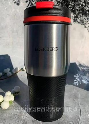 Термокружка вакуумная из нержавейки 380мл для кофе и чая edenberg eb-631 термо чашка металлическая термос черный