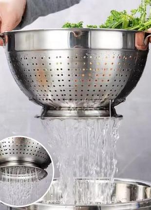 Дуршлаг сито из нержавеющей стали 24x13.5 см. eb-18096 с ушками