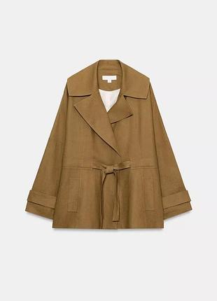 Тренч жіночий лляний коричневий zara new