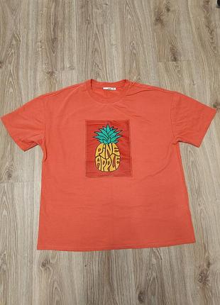 Футболка жіноча оранжева oversize