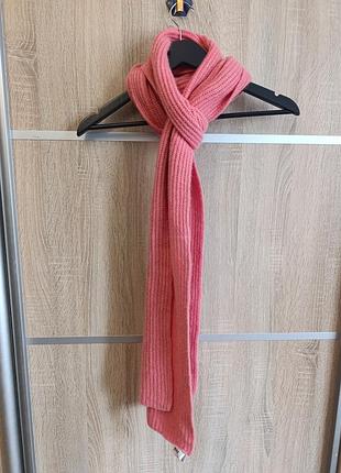 Жіночий дизайнерський рожевий шарф з мериносової вовни та ангори acne studios x alexander wang wool merino scarf/ангора/мерино/вовняний/теплий/