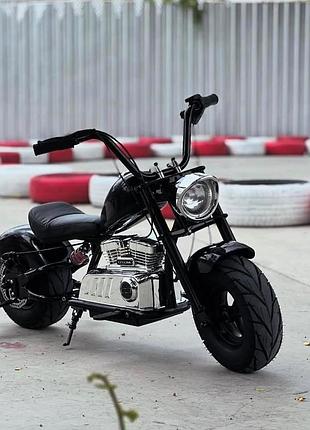 Детский электро мотоцикл двухколесный на аккумуляторе harley-davidson m 6016 для детей 3-8 лет черный