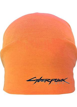 Шапка детская киберпанк оранжевая (cyberpank - 0013) 54-56 см
