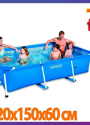 Прямоугольный семейный каркасный бассейн intex 28270 (220х150х60 см)