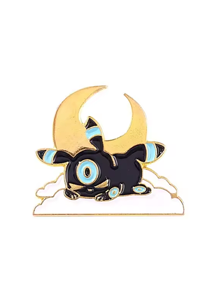 Металлический значок покемон амбреон луна спит пикачу аниме брошь pokemon shiny umbreon moon pikachu anime брошка