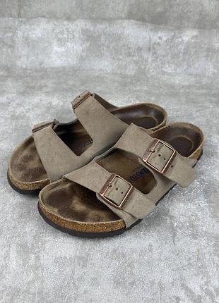 Чоловічі сандалі birkenstock arizona taupe suede розмір 40 (26 см)