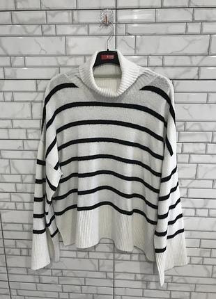 Жіночий  светр подовжений з горловиною відворіт  by very oversize