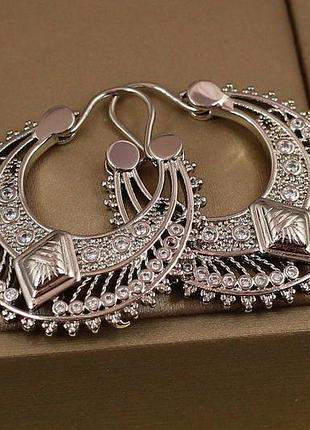 Сережки коромислу xuping jewelry карма 3.3 см сріблясті love-shopping