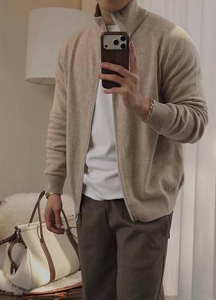 Чоловічий вовняний светр, кофта на замок