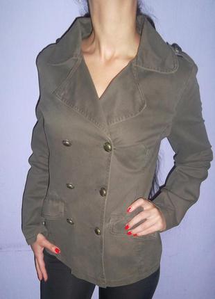 Котоновая куртка,пальто под милитари1 фото