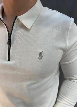 Кофта воротнік polo замок біла