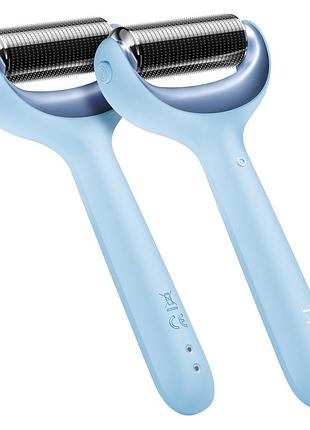 Электронный роллер для лица и тела с микроиглами geske microneedle face&body roller 8в1 aquamarine