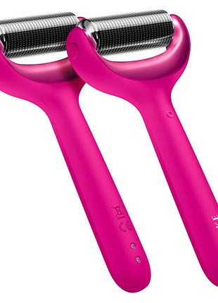 Электронный роллер для лица и тела с микроиглами geske microneedle face&body roller 8в1 magenta