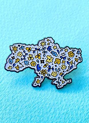 Значок украина с цветами