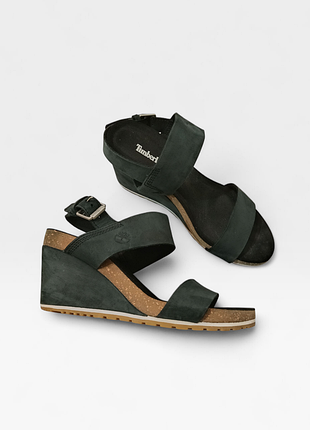 Босоніжки з нубуку, на танкетці, timberland.