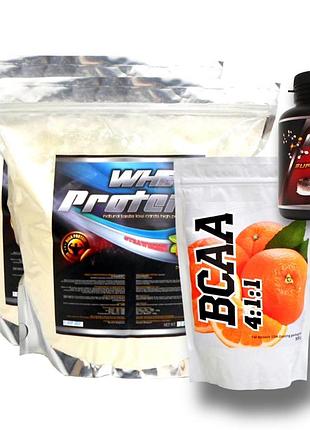 Протеин сывороточный + bcaa подарок омега