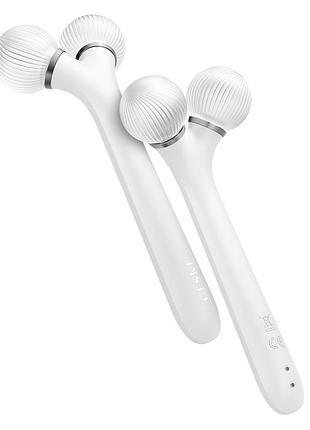 Электронный ультразвуковой ролик для лица geske sonic facial roller 4в1 white