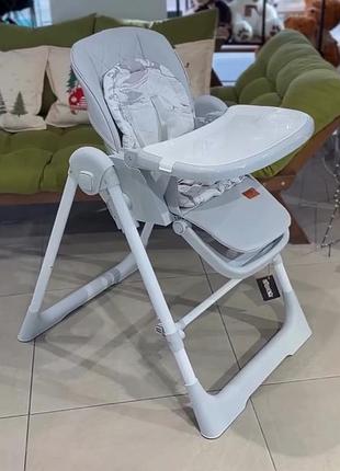 Стульчик-качалка для кормления ребенка 2 в 1 velano nomi, light grey