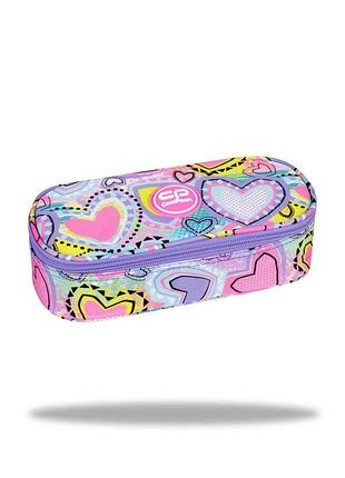 Пенал на молнии coolpack campus pastel hearts (f062832)