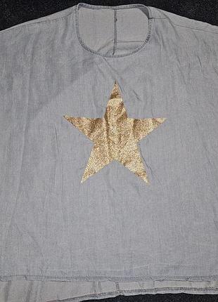 Блуза из тонкого коттона со звездой