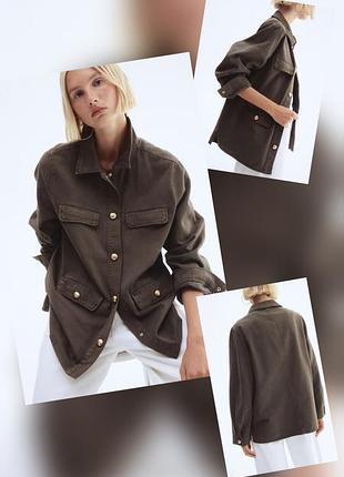 Куртка из саржи с эффектом поношения h&amp;m