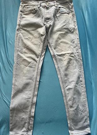 Джинси чоловічі  zara denimwear — світло-блакитні (slim/straight fit) 34
