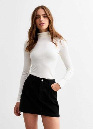 Юбка new look petite вельветовая черная uk 10