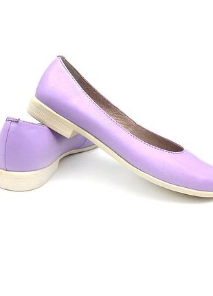 Балетки туфлі дитячі шкіряні для дівчинки бузкові. 35 (22,5 см)