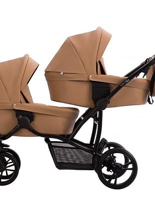 Коляска 2в1 для двійні bebetto b 42 simply pro 23 карамель