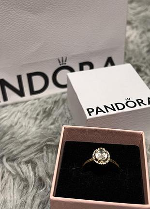 Каблучка "овал та сяючий ореол" pandora (оригінал)