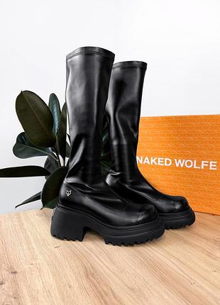 Женские кожаные сапожки naked wolfe 41 размер черные