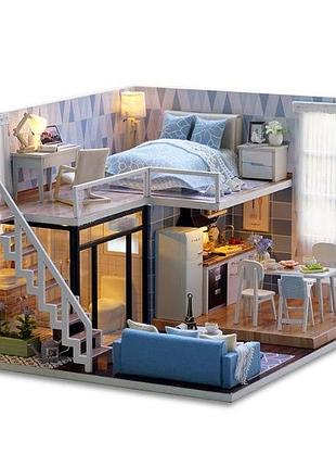 Румбокс голубое время интерьерный конструктор roombox diy house l-023 + купол